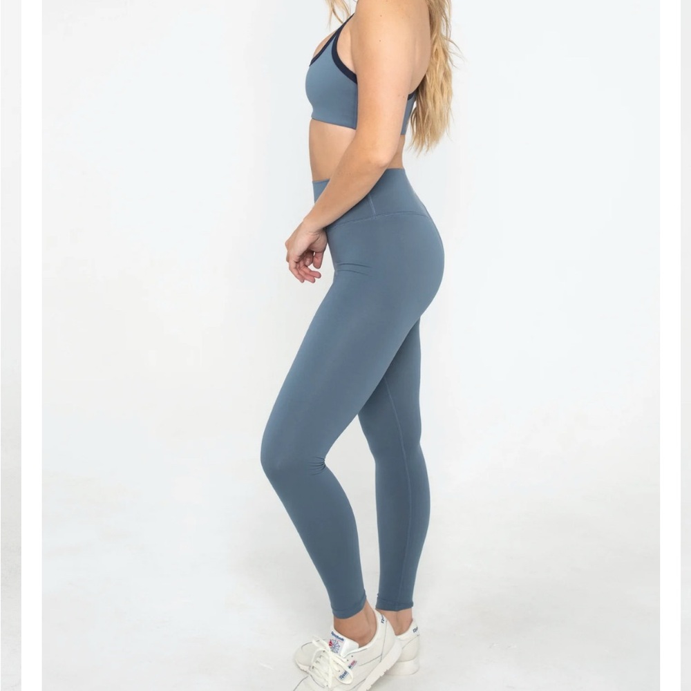 Form Active Denim Blue Core Racer Bra Leggings Set Small